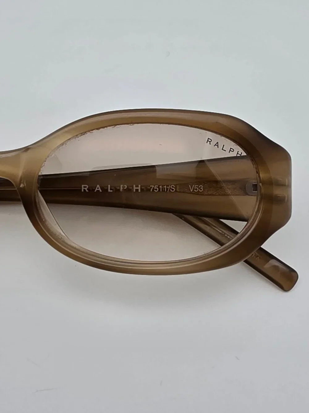 Ralph Lauren 7511 Brown Stripe Frame Light Brown Gradient Lens Sunglasses w Case